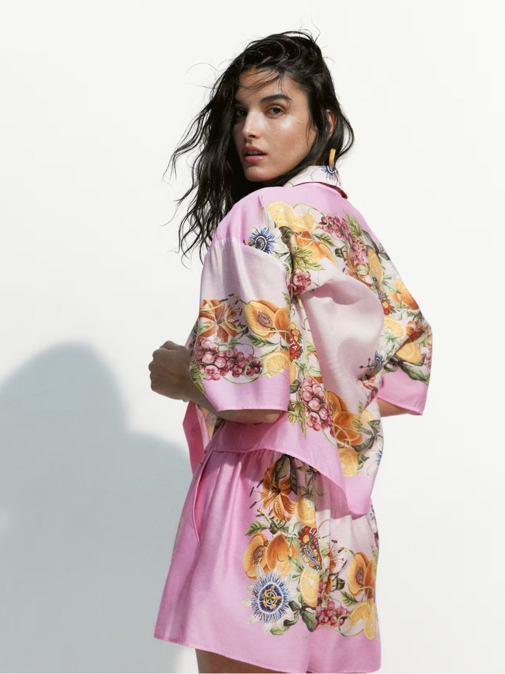 H&M Pink Flora OVERSIZED PRINTED